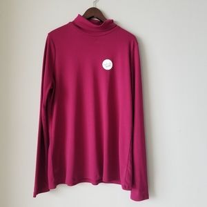 Kim Rogers Perfectly Soft Burgundy Turtleneck Top